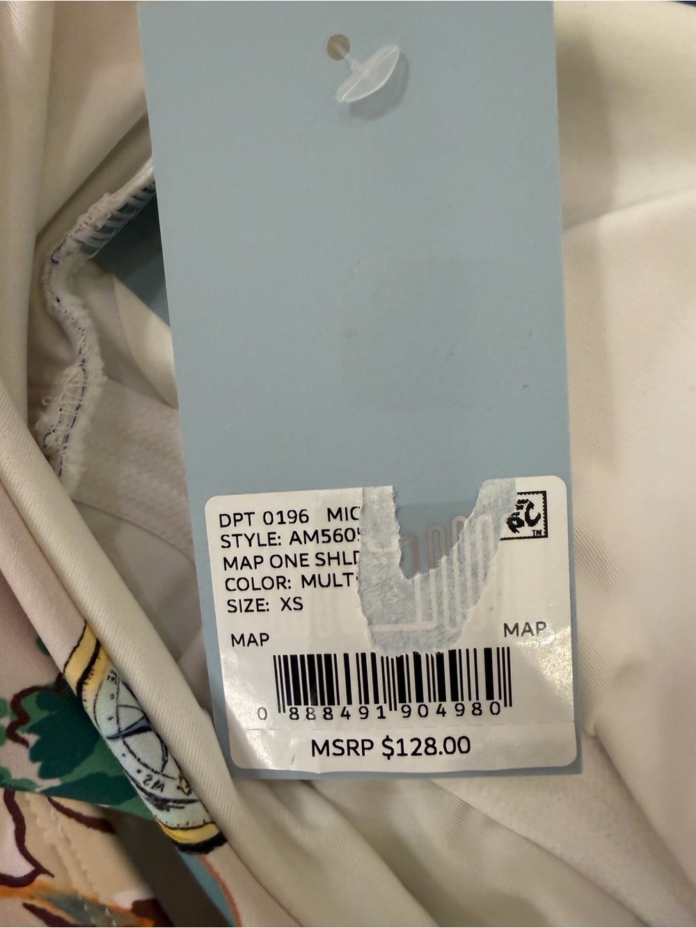 ANTONIO MELANI Navy, Teal & Red One-Shoulder Floral Print Swimsuit Size XS NWT - Picture 10 of 12